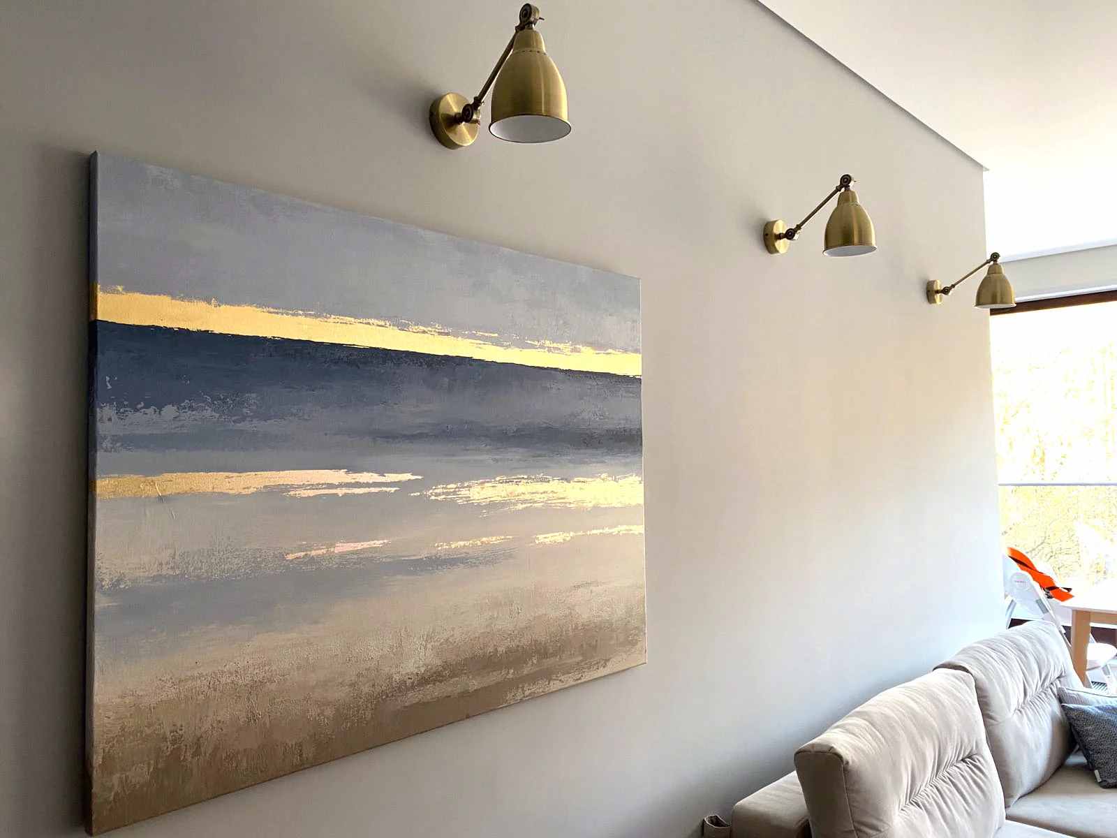 Gold Morning Contemporary Abstract Canvas Artwork GS023 wall art